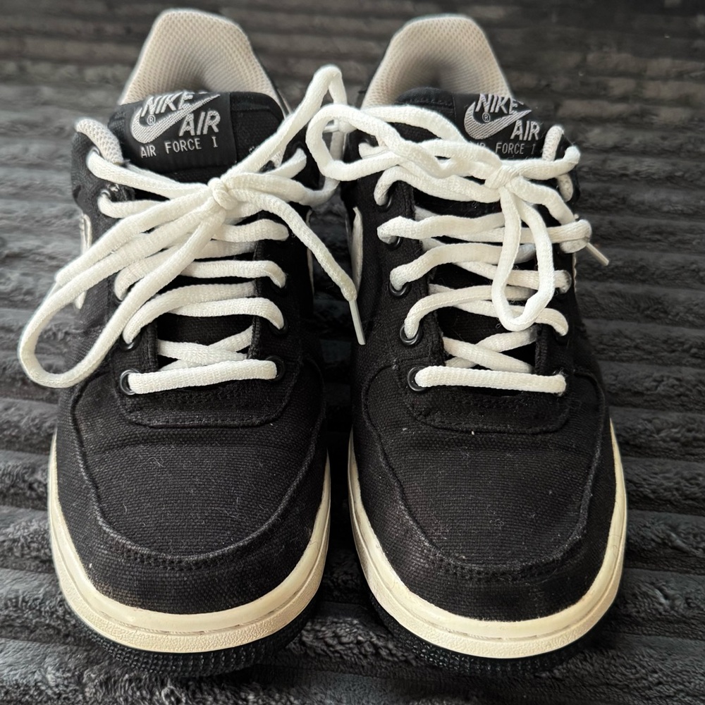Nike Air Force 1 Black and White CANVAS Sneakers
